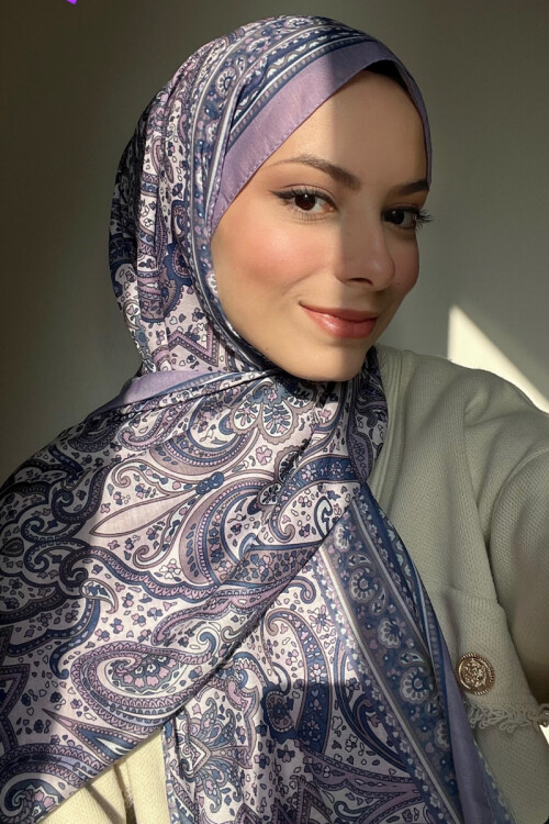 Marrakech Desen Şal - Lila - Camellia Scarfs