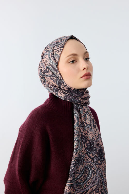 Marrakech Desen Şal - Vizon - Camellia Scarfs (1)