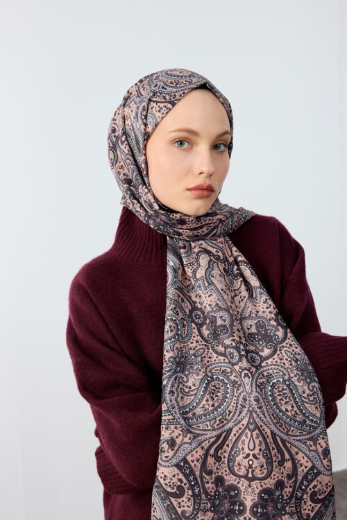 Marrakech Desen Şal - Vizon - Camellia Scarfs