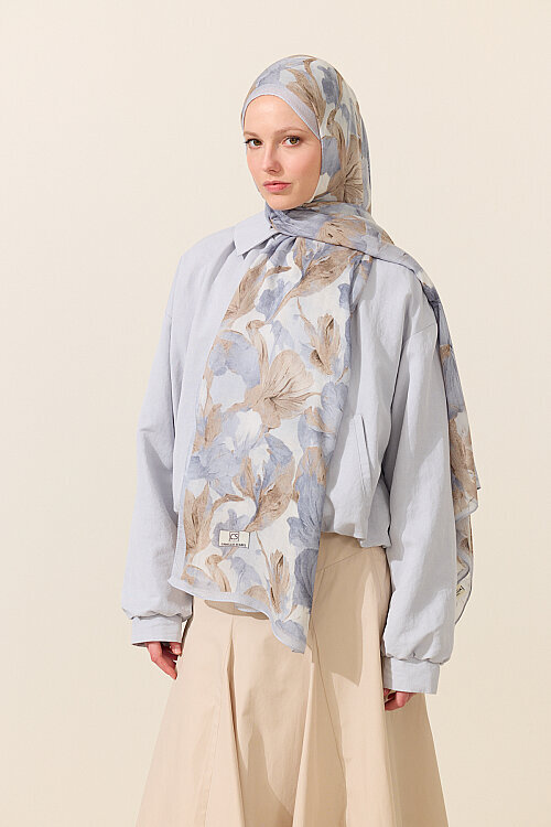 Matcha Rami Şal - Gri Bej - Camellia Scarfs