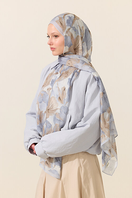 Matcha Rami Şal - Gri Bej - Camellia Scarfs (1)