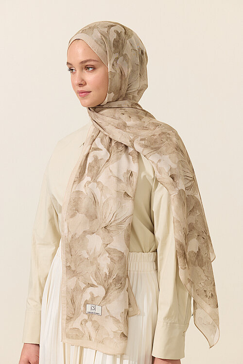 Matcha Rami Şal - Kum - Camellia Scarfs