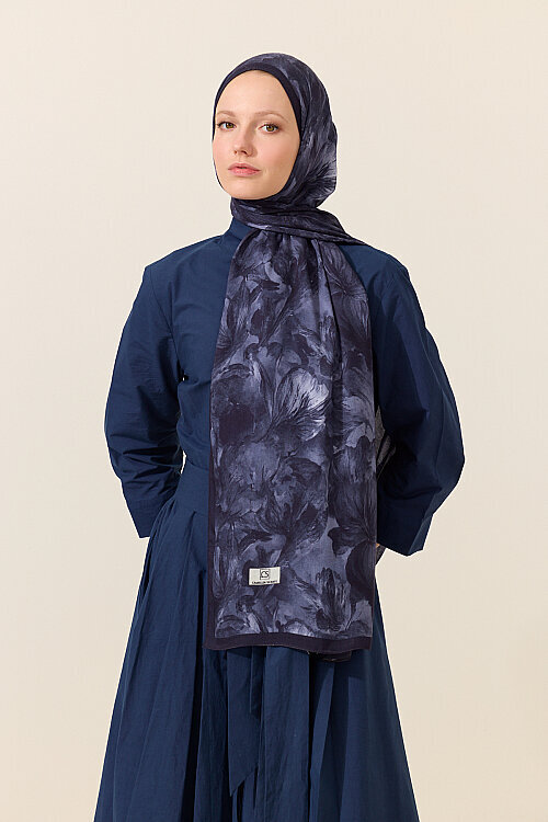 Matcha Rami Şal - Lacivert - Camellia Scarfs