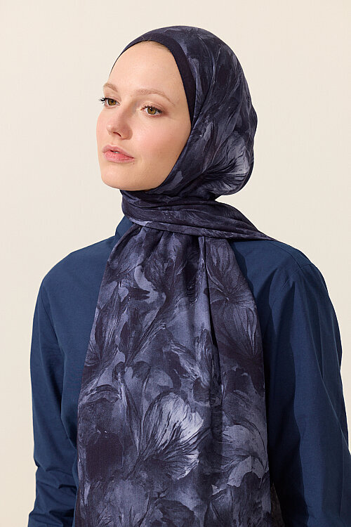 Matcha Rami Şal - Lacivert - Camellia Scarfs (1)