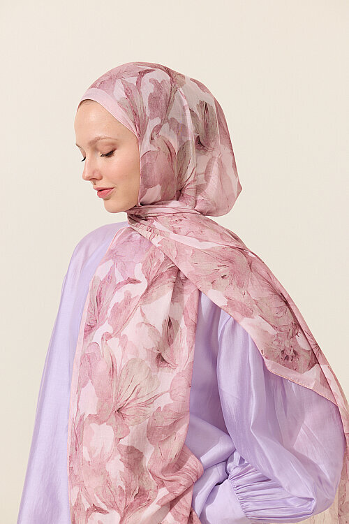 Matcha Rami Şal - Pembe - Camellia Scarfs (1)