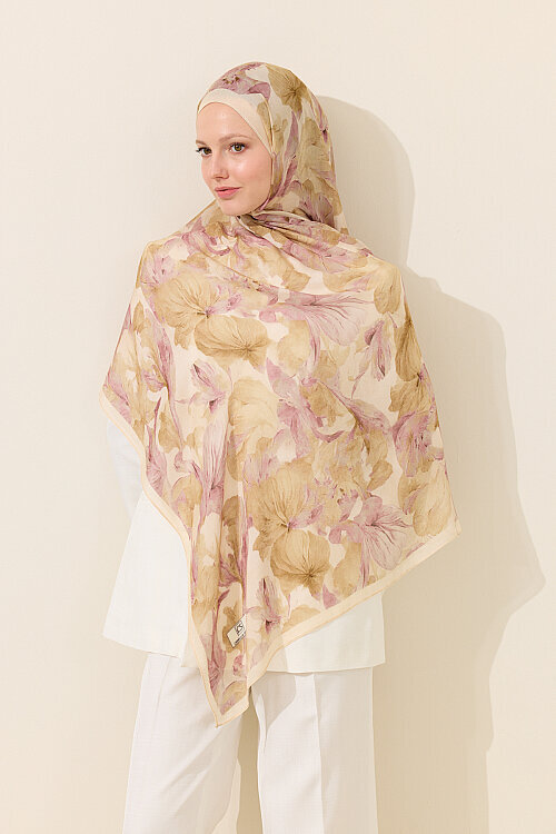 Matcha Rami Şal - Pembe Sarı - Camellia Scarfs