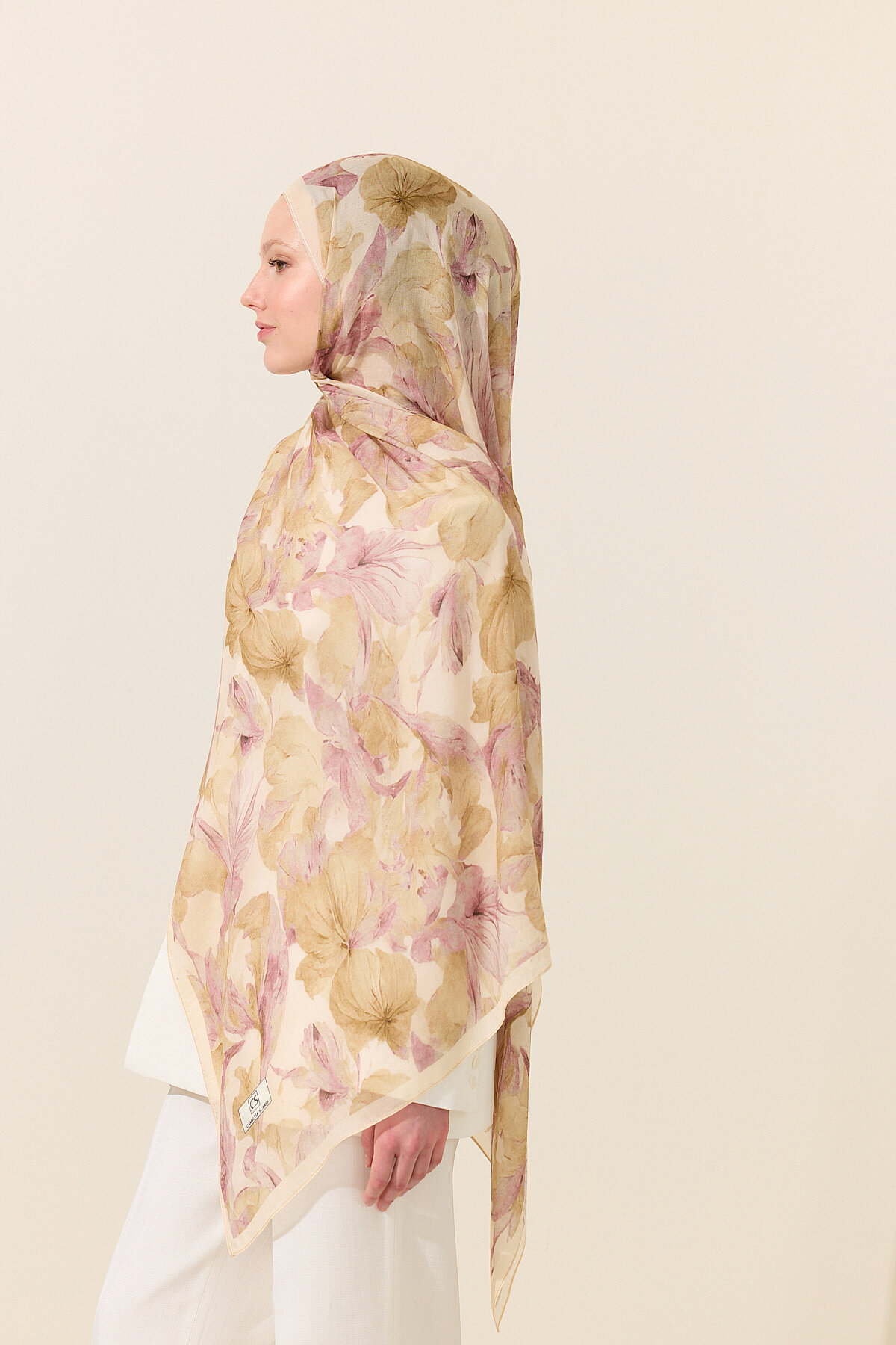 Matcha Rami Şal - Pembe Sarı - Camellia Scarfs (1)