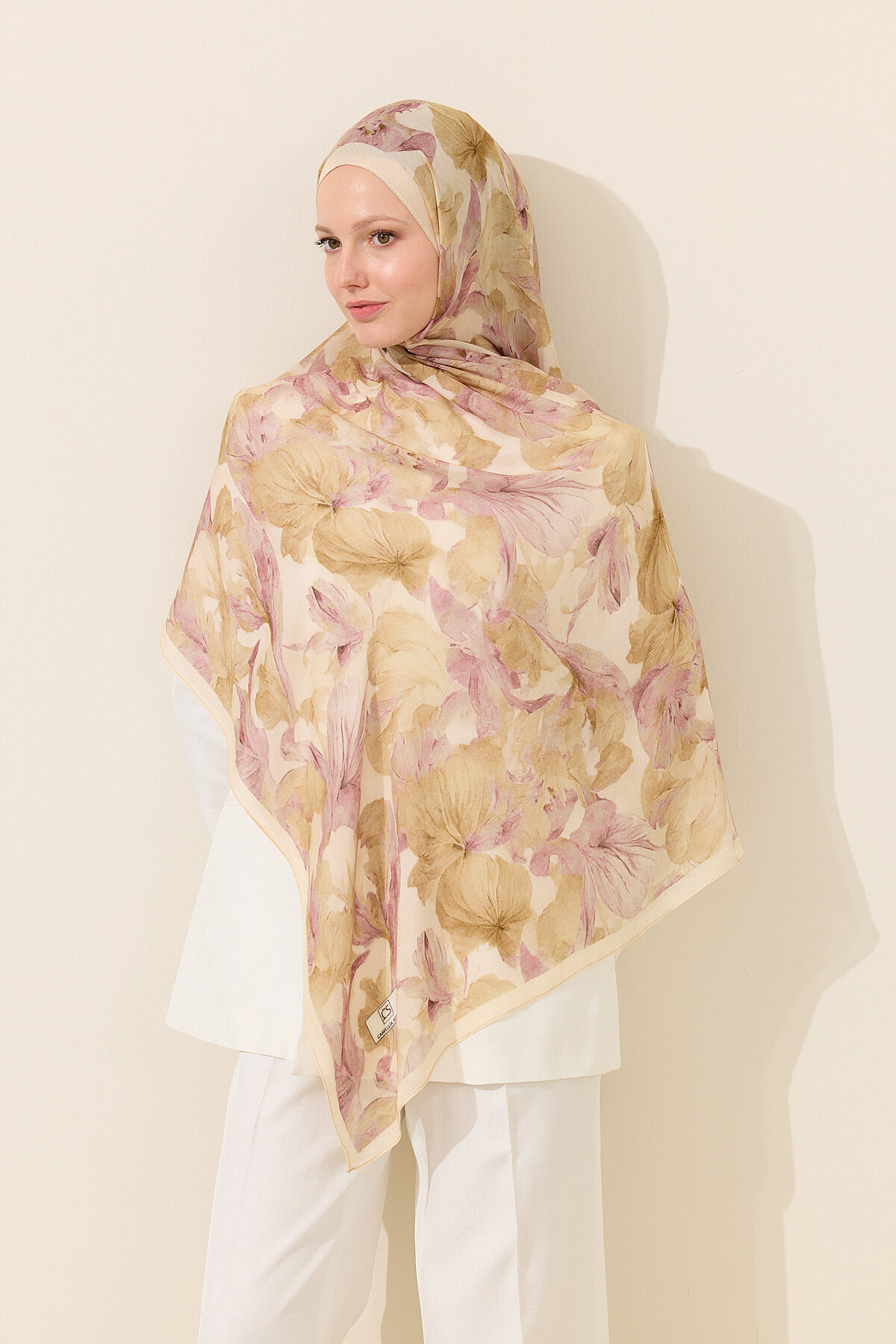 Matcha Rami Şal - Pembe Sarı - Camellia Scarfs