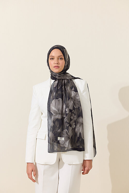 Matcha Rami Şal - Siyah - Camellia Scarfs