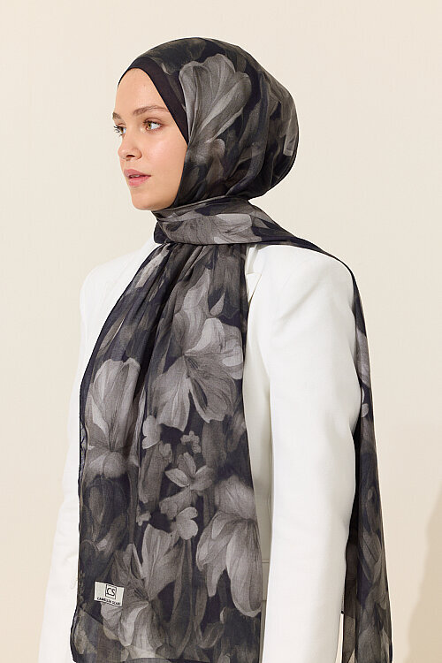Matcha Rami Şal - Siyah - Camellia Scarfs (1)