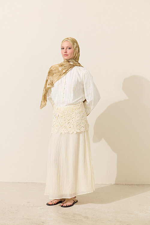 Matcha Rami Şal - Tereyağ Sarısı - Camellia Scarfs (1)