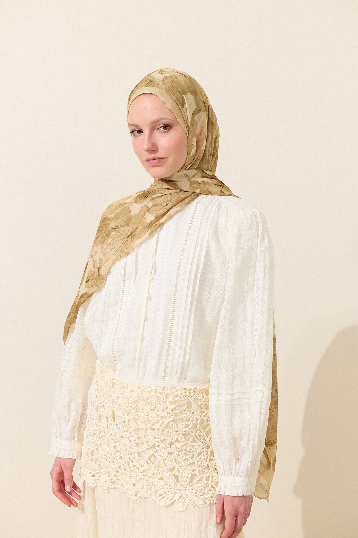 Matcha Rami Şal - Tereyağ Sarısı - Camellia Scarfs