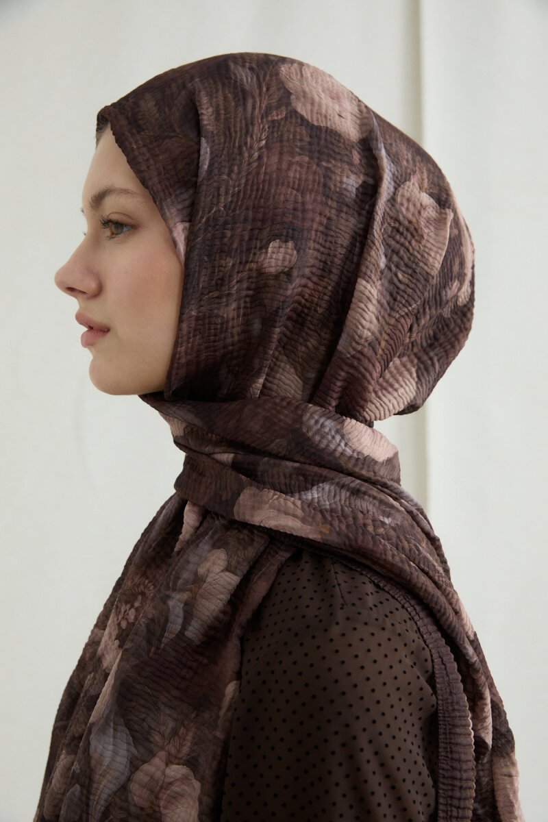 Merry Müslin Şal - Acı Kahve - 4