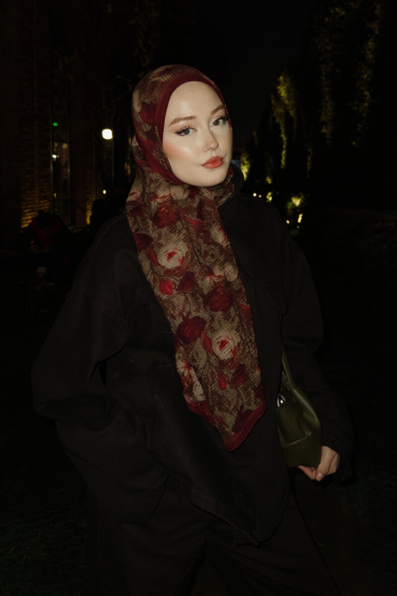 Merry Müslin Şal - Bordo - 1