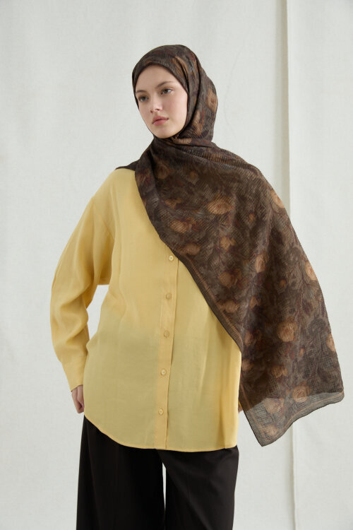 Merry Müslin Şal - Haki - Camellia Scarfs