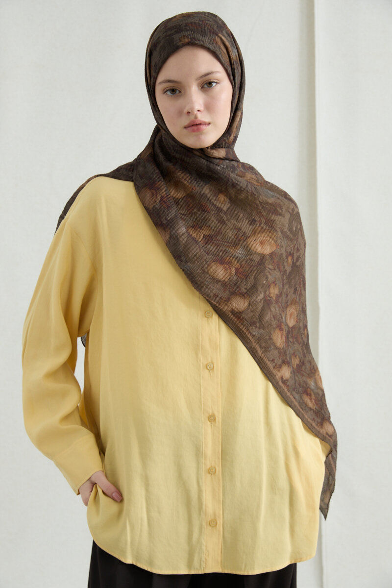 Merry Müslin Şal - Haki - 3