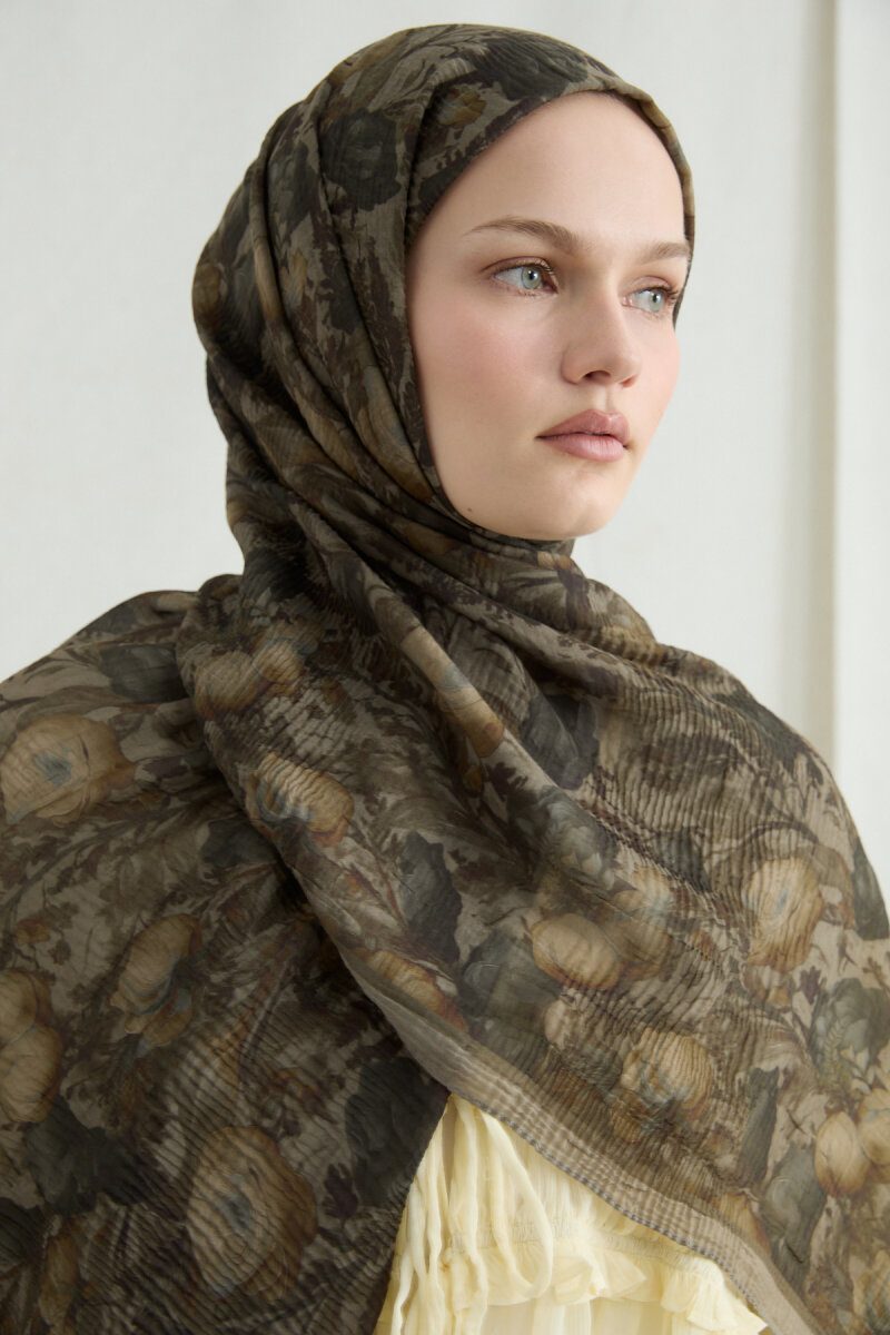 Merry Müslin Şal - Yeşil - 4