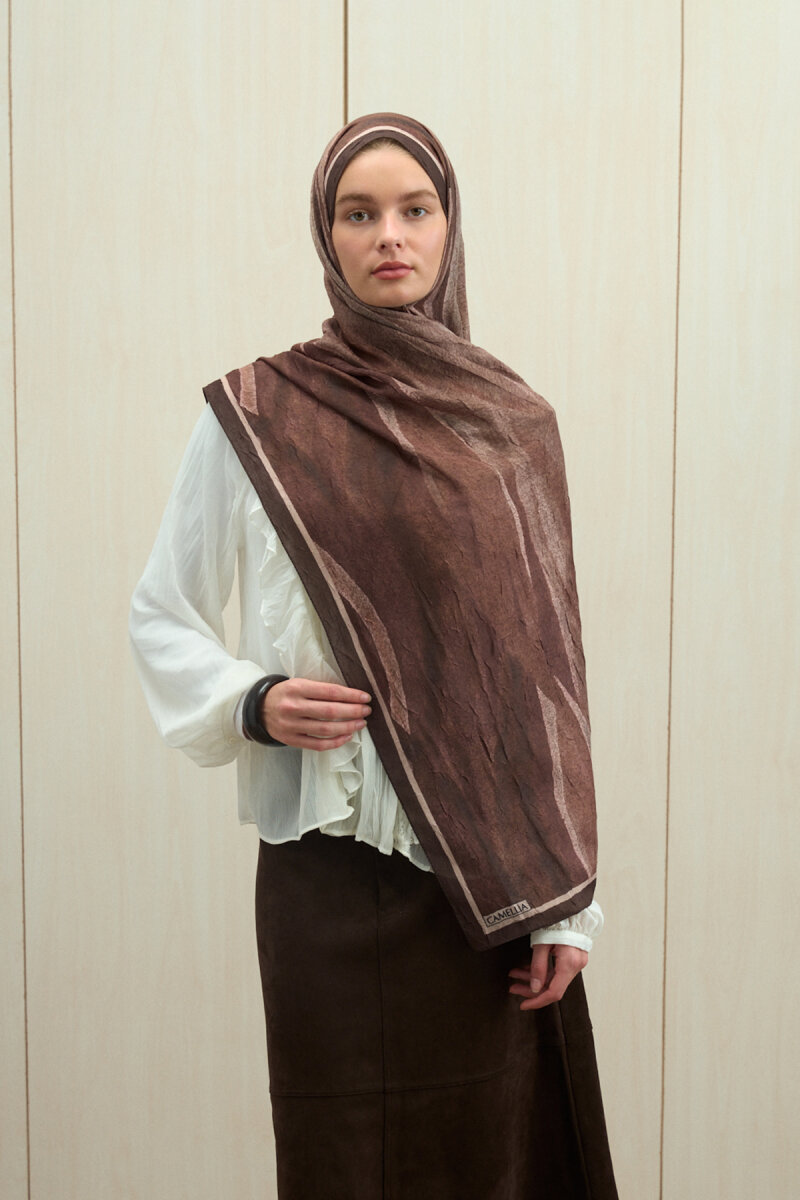 Meyus Kraş Şal - Kahve - 1