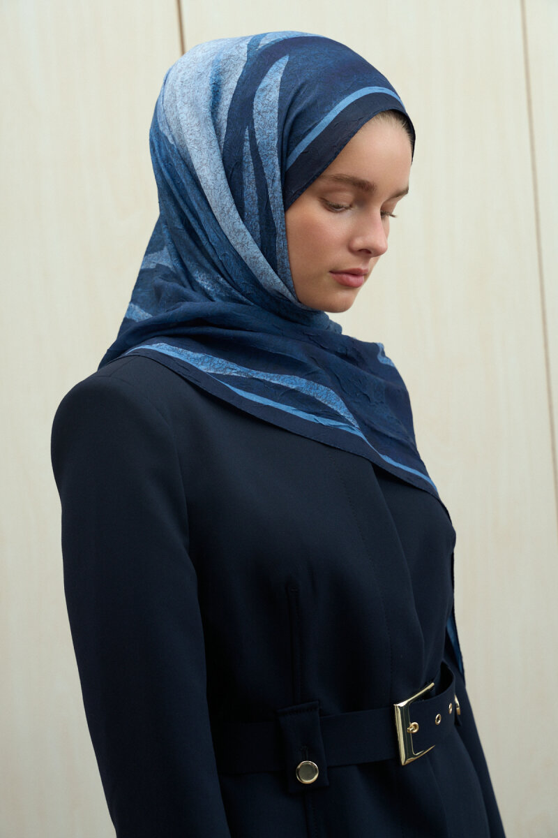 Meyus Kraş Şal - Lacivert - 4