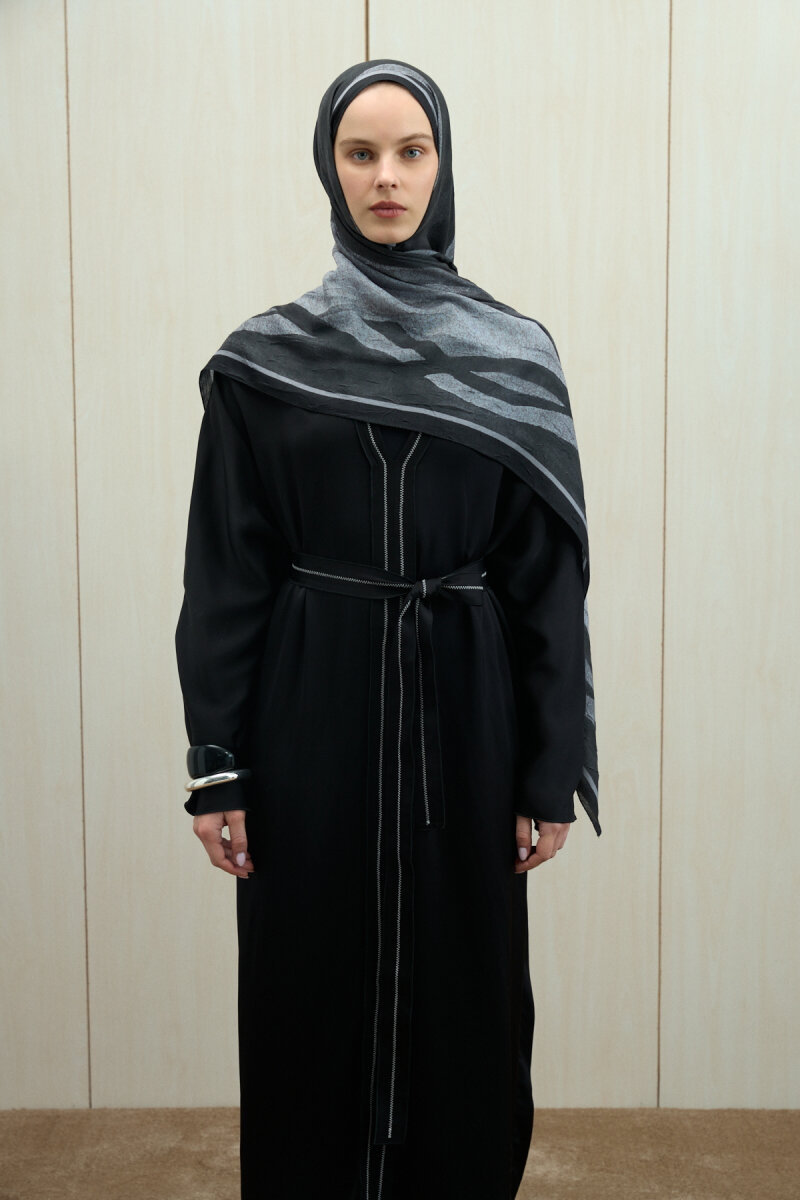 Meyus Kraş Şal - Siyah - 4