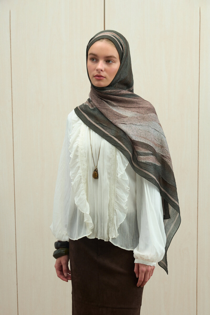 Meyus Kraş Şal - Yeşil - 1