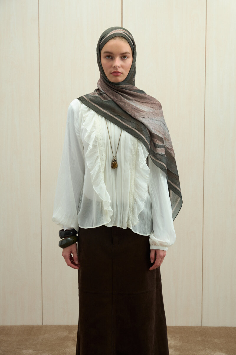 Meyus Kraş Şal - Yeşil - 2