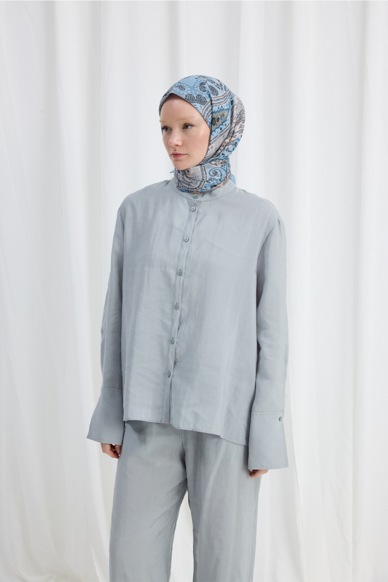 Milano Desen Soft Eşarp - Mavi - 2