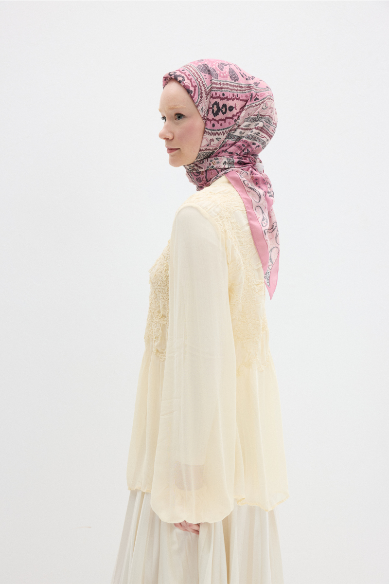 Milano Desen Soft Eşarp - Pembe - 1