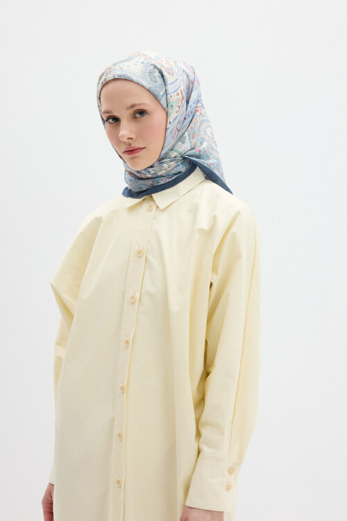 Milano Desen Soft Eşarp - Soğuk Mavi - Camellia Scarfs