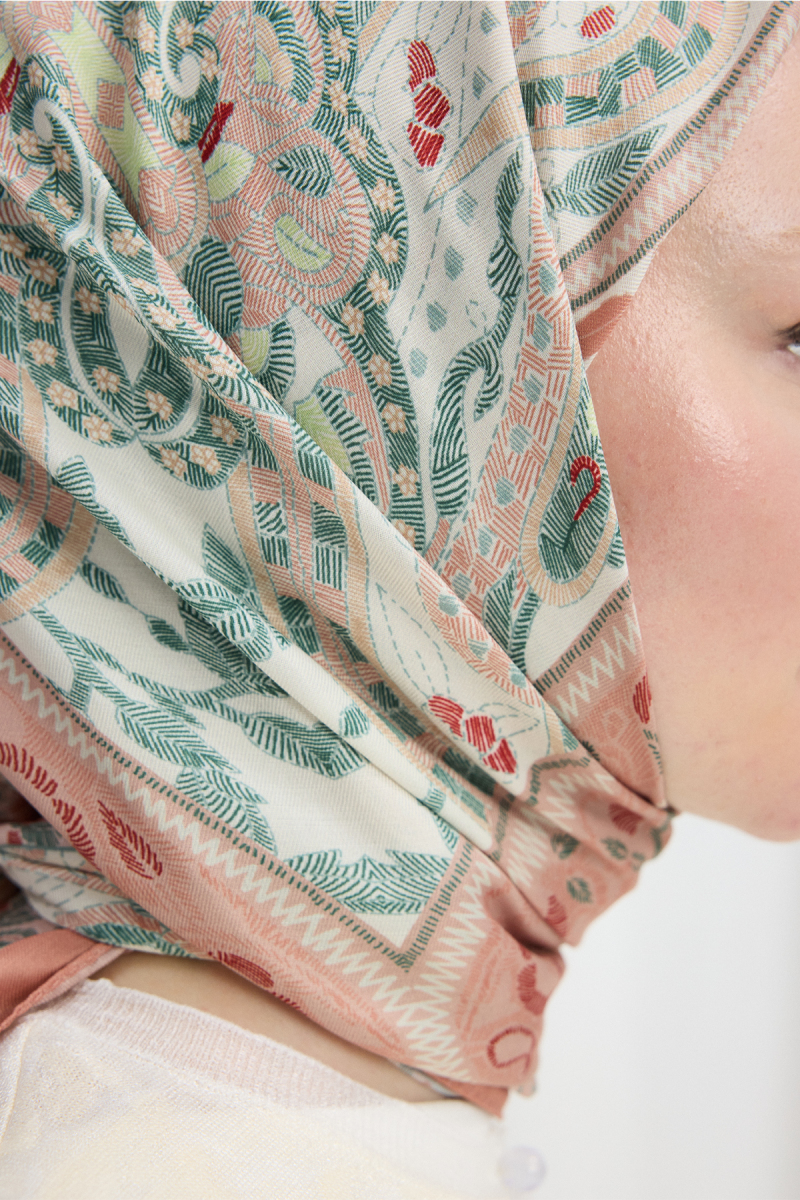 Milano Desen Soft Eşarp - Somon - 4