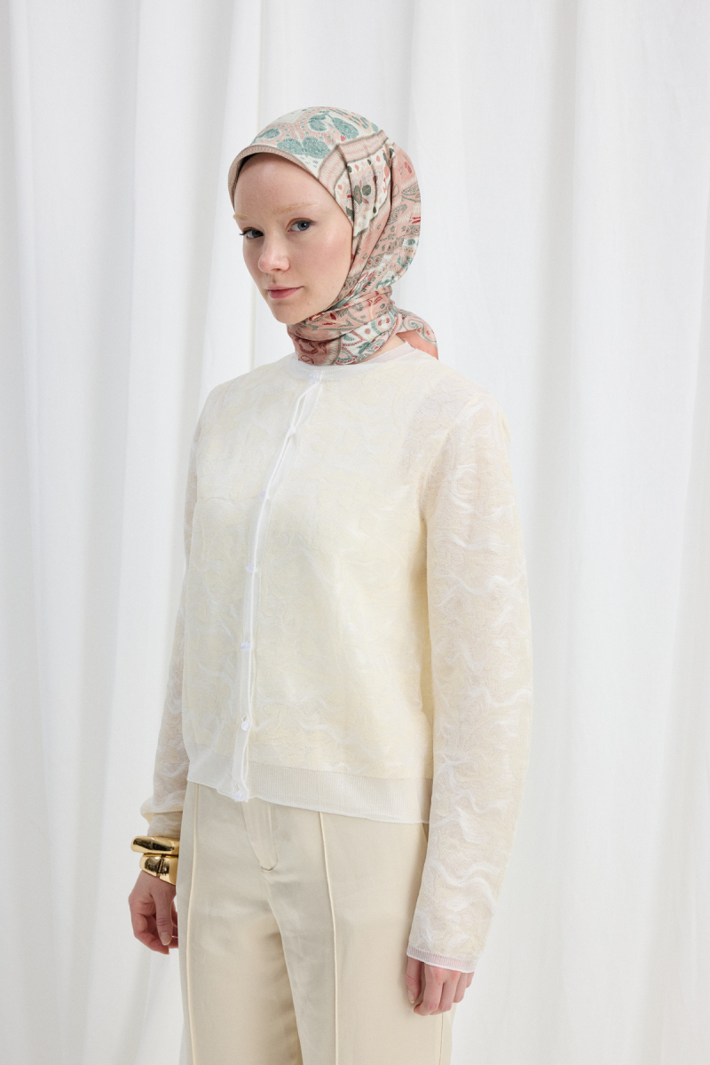 Milano Desen Soft Eşarp - Somon - 1