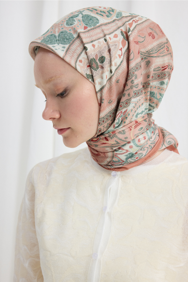 Milano Desen Soft Eşarp - Somon - 3