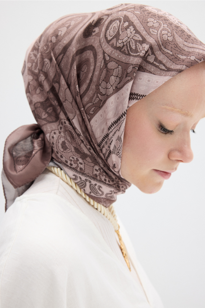 Milano Desen Soft Eşarp - Vizon - 4