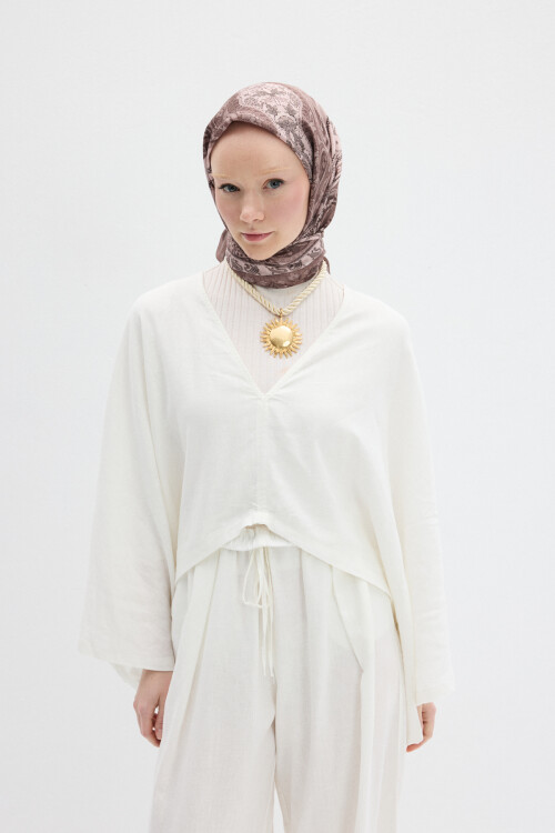 Milano Desen Soft Eşarp - Vizon - Camellia Scarfs (1)