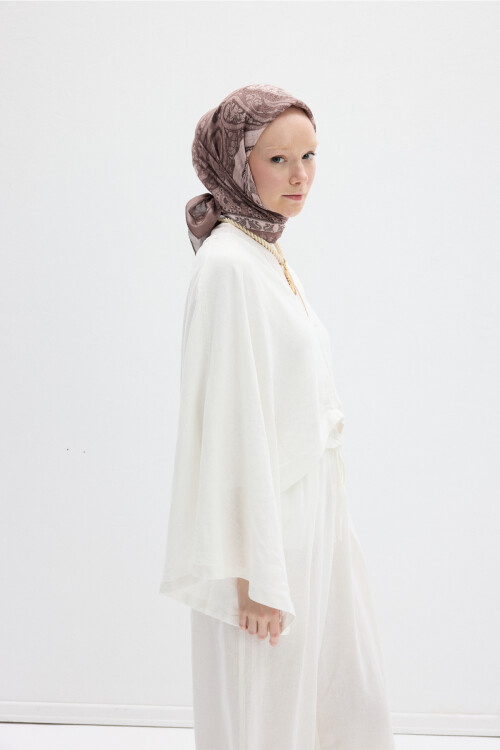 Milano Desen Soft Eşarp - Vizon 