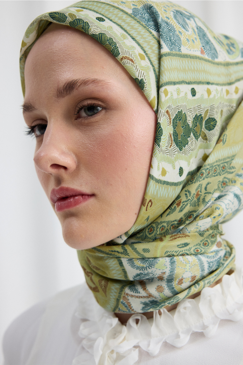 Milano Desen Soft Eşarp - Yeşil - 4