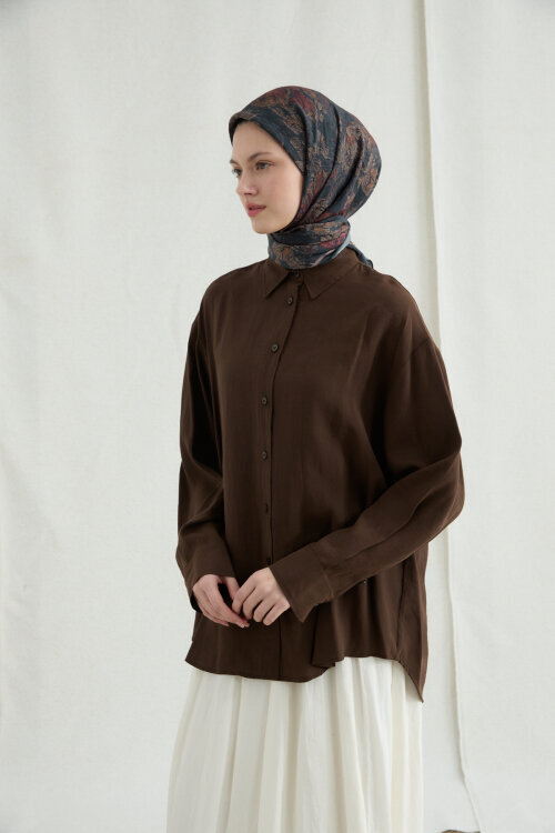 Mona Pamuk Viskon Eşarp - Antrasit - Camellia Scarfs (1)