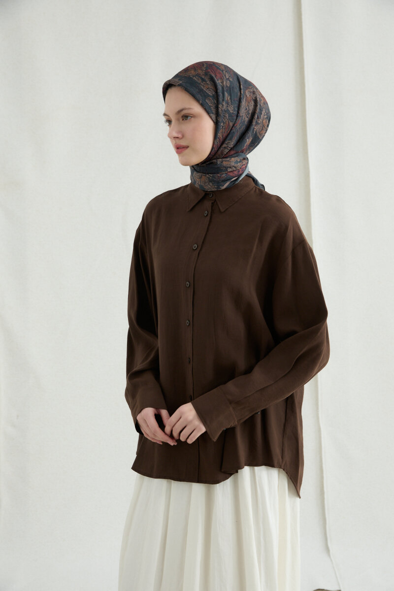 Mona Pamuk Viskon Eşarp - Antrasit - 2