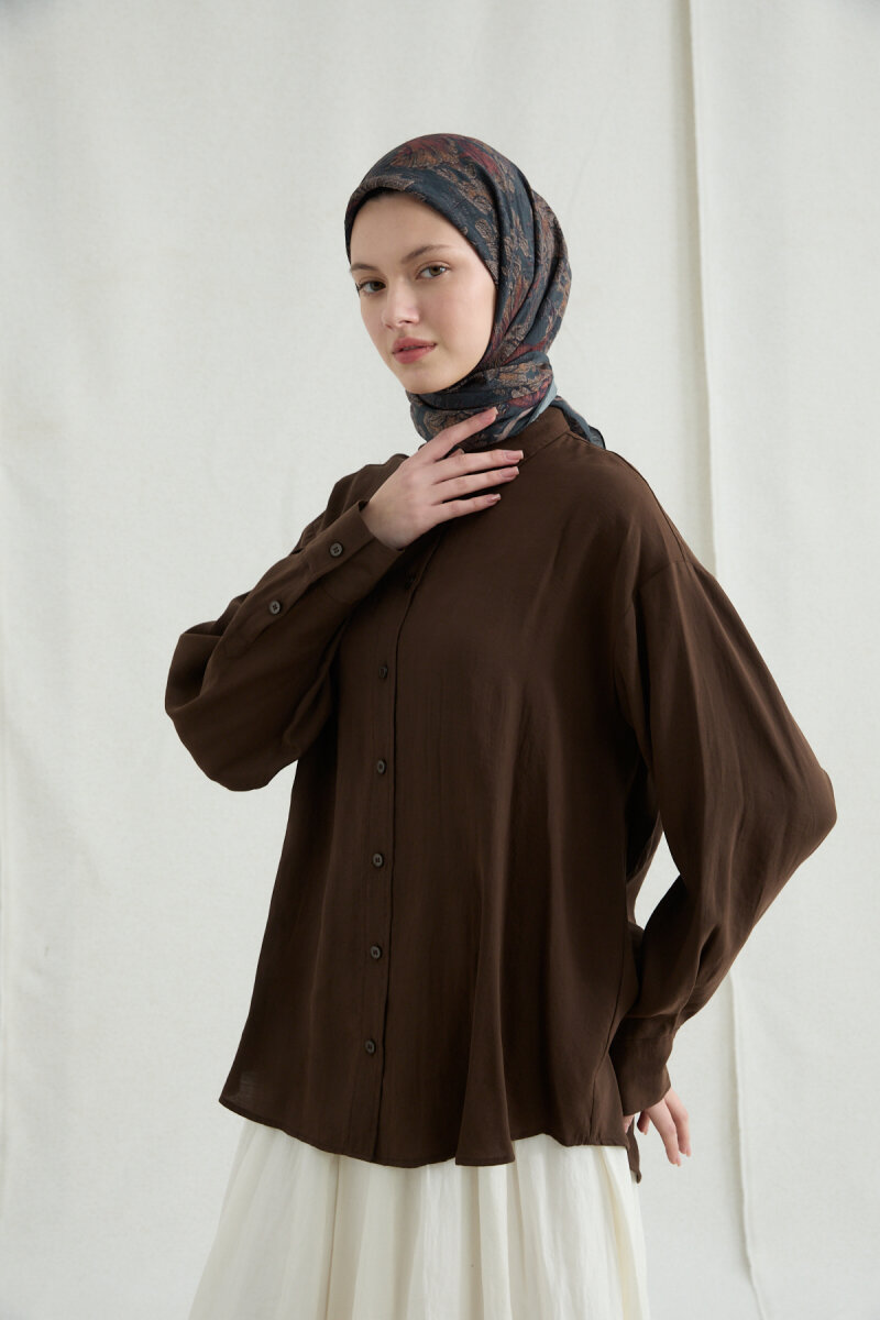 Mona Pamuk Viskon Eşarp - Antrasit - 1