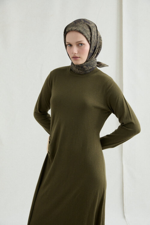 Mona Pamuk Viskon Eşarp - Haki - Camellia Scarfs