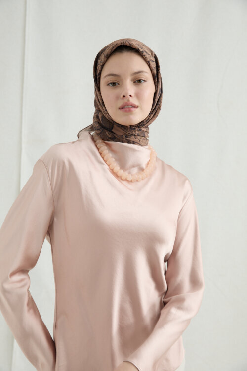 Mona Pamuk Viskon Eşarp - Karamel - Camellia Scarfs (1)