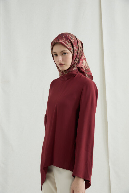 Mona Pamuk Viskon Eşarp - Kırmızı - Camellia Scarfs