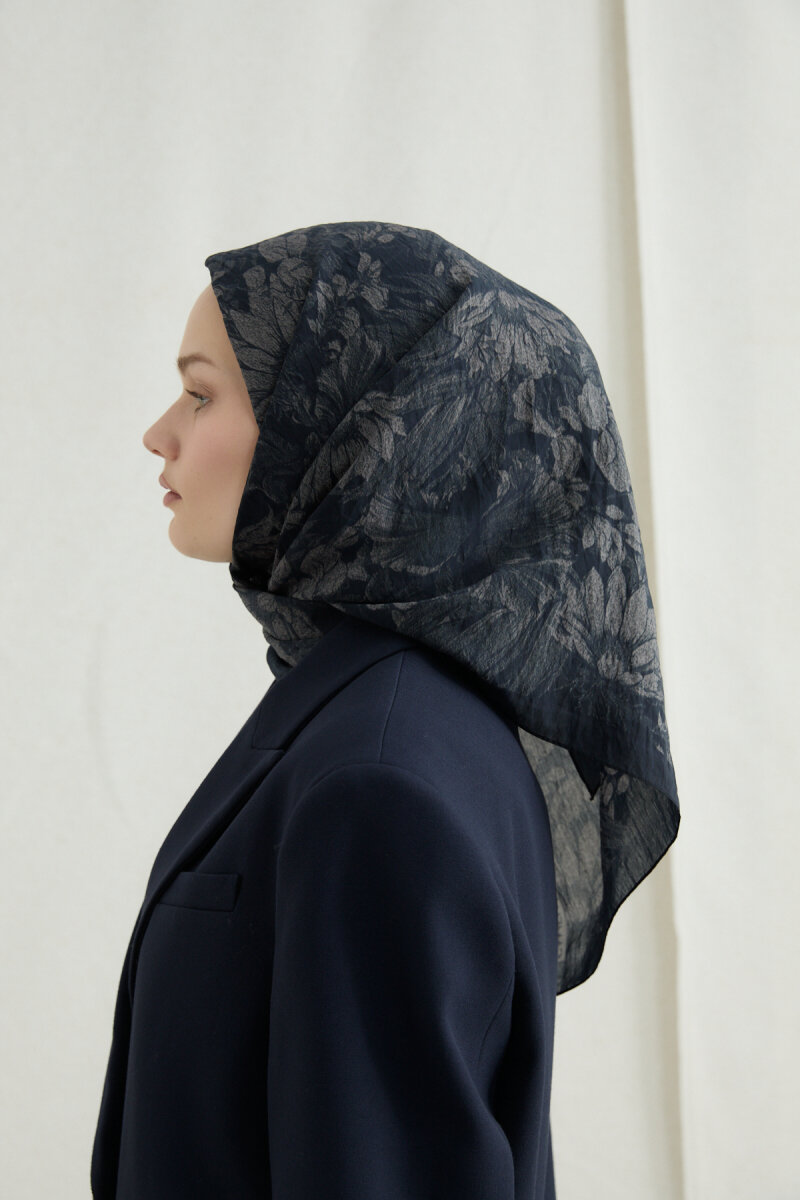 Mona Pamuk Viskon Eşarp - Siyah Vizon - 2