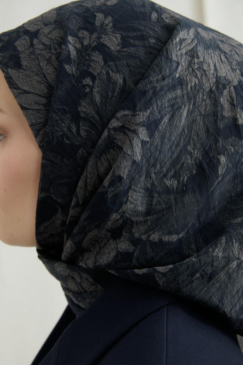 Mona Pamuk Viskon Eşarp - Siyah Vizon - 4