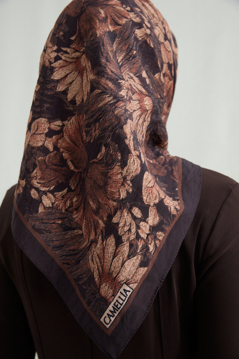 Mona Pamuk Viskon Eşarp - Vişne - 4