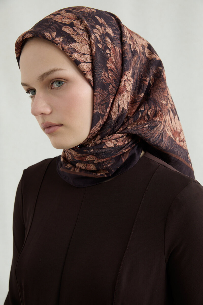 Mona Pamuk Viskon Eşarp - Vişne - 3