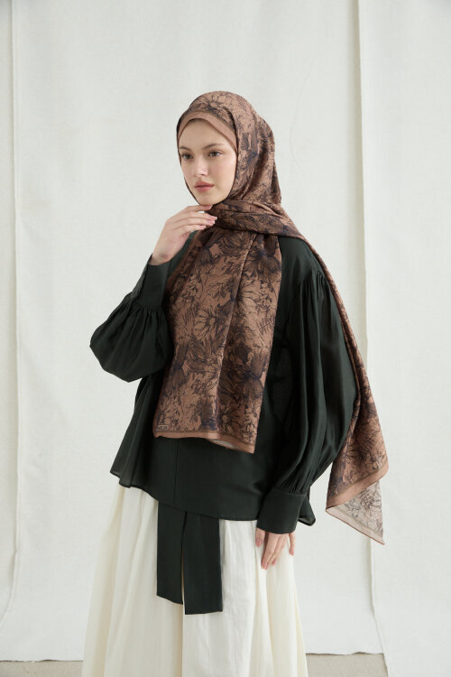 Mona Pamuk Viskon Şal - Karamel 