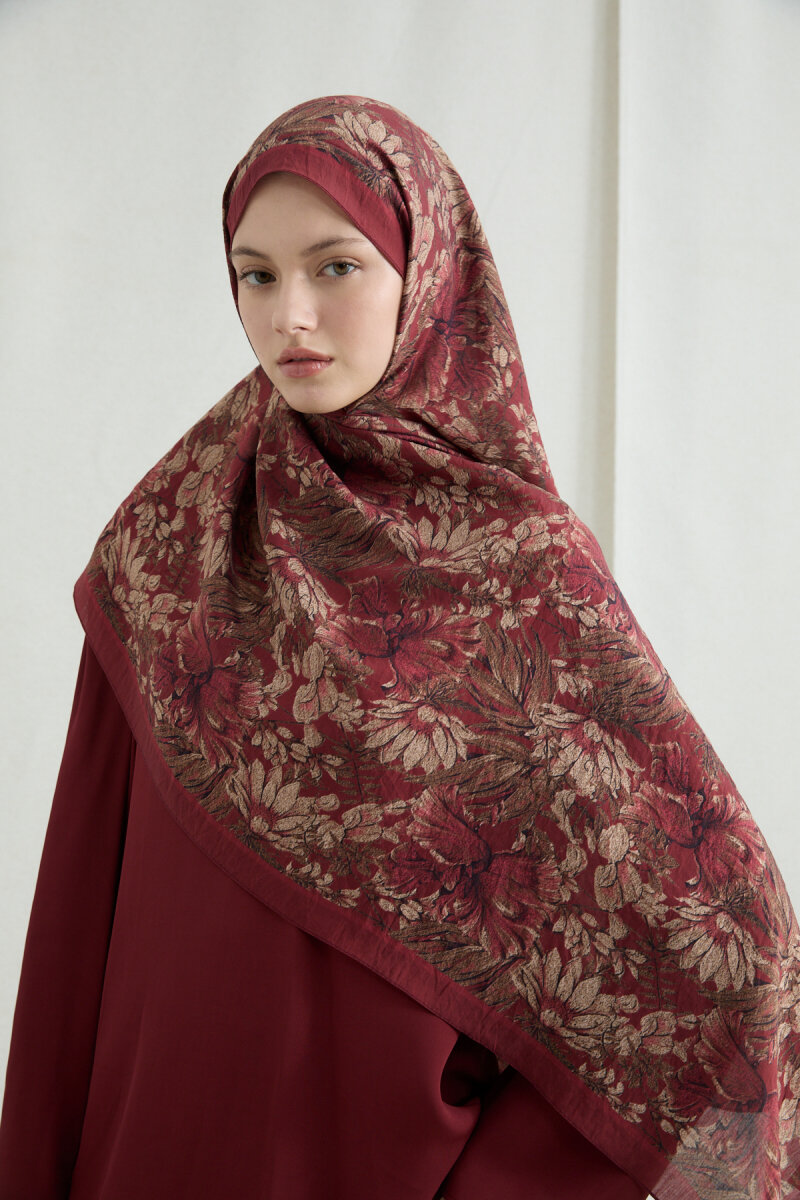 Mona Pamuk Viskon Şal - Kırmızı - 2