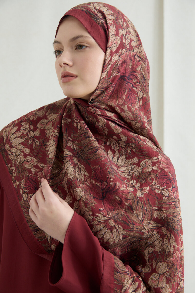 Mona Pamuk Viskon Şal - Kırmızı - 3