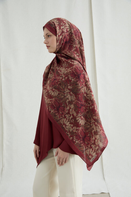 Mona Pamuk Viskon Şal - Kırmızı 